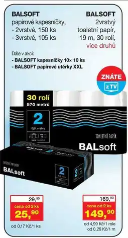 Ráj drogerie BALSOFT toaletní papír, 30 rolí nabídka