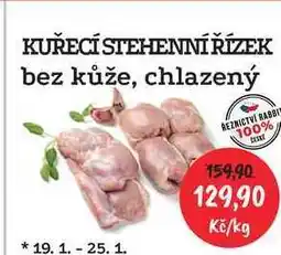 RABBIT řeznictví KUŘECÍ STEHENNÍ ŘÍZEK bez kůže, chlazený nabídka