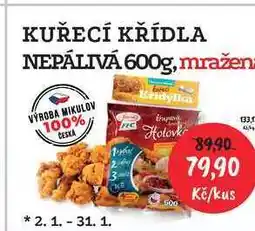 RABBIT řeznictví KUŘECÍ KŘÍDLA NEPÁLIVÁ 600g, mražená nabídka