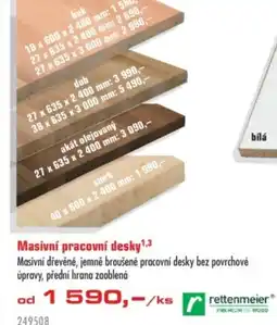 Uni Hobby Masivní pracovní desky nabídka