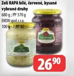 Partner Maloobchodní síť Zelí RAPA bílé, červené, kysané nabídka