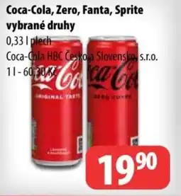 Partner Maloobchodní síť Coca-Cola, Zero, Fanta, Sprite nabídka