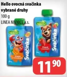 Partner Maloobchodní síť Hello ovocná svačinka nabídka