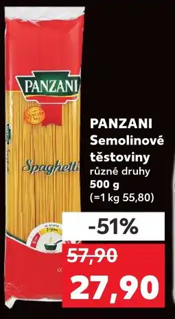 Kaufland PANZANI Semolinové těstoviny nabídka