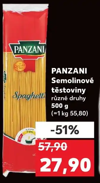 Kaufland PANZANI Semolinové těstoviny nabídka