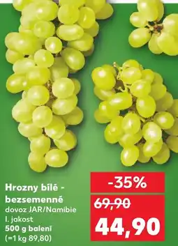 Kaufland Hrozny bílé - bezsemenné nabídka