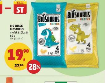 Penny Market Bio snack biosaurus nabídka