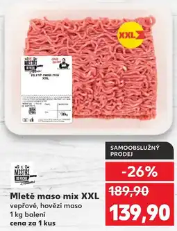 Kaufland Mleté maso mix XXL nabídka