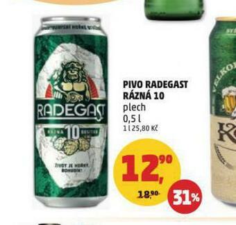 Penny Market Pivo radegast rázná 10 nabídka