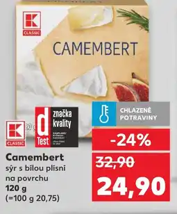 Kaufland Camembert sýr s bílou plísní na povrchu nabídka