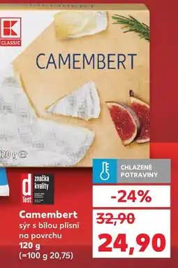 Kaufland Camembert sýr s bílou plísní na povrchu nabídka