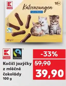 Kaufland Kočičí jazýčky z mléčné čokolády nabídka