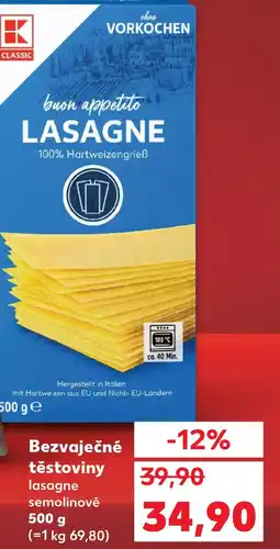 Kaufland Bezvaječné těstoviny nabídka
