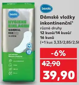 Kaufland Bevola Dámské vložky inkontinenční nabídka