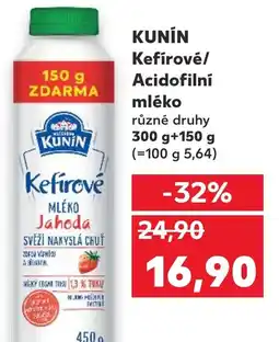 Kaufland KUNÍN Kefírové/ Acidofilní mléko nabídka