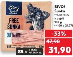 Kaufland BIVOJ Šunka free/fresh/ v pepři nabídka