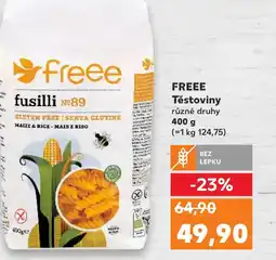 Kaufland FREEE Těstoviny nabídka