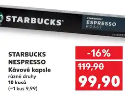 Kaufland STARBUCKS NESPRESSO Kávové kapsle nabídka