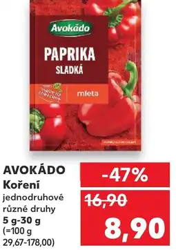 Kaufland AVOKÁDO Koření nabídka