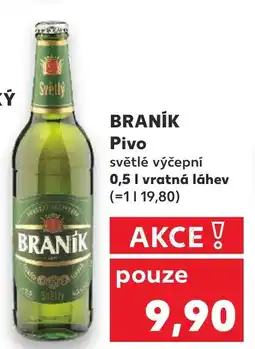 Kaufland BRANÍK Pivo světlé výčepní nabídka