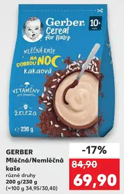 Kaufland GERBER Mléčná/Nemléčná kaše nabídka