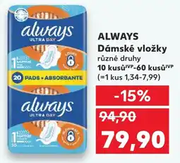 Kaufland ALWAYS Dámské vložky nabídka