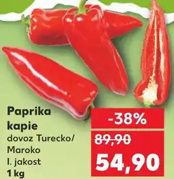 Kaufland Paprika kapie dovoz Turecko/ Maroko I. jakost nabídka