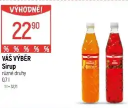 Globus VÁŠ VÝBĚR Sirup nabídka