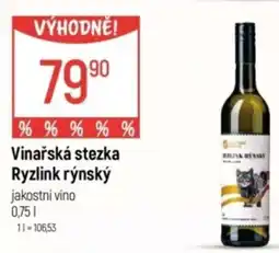 Globus Vinařská stezka Ryzlink rýnský jakostní víno nabídka