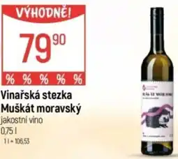 Globus Vinařská stezka Muškát moravský jakostni vino nabídka
