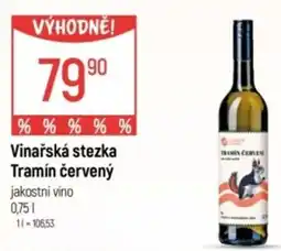 Globus Vinařská stezka Tramín červený jakostní víno nabídka