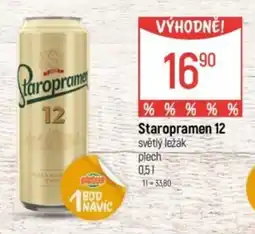 Globus Staropramen 12 světlý ležák plech nabídka