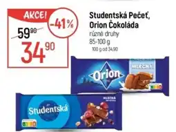 Globus Studentská Pečeť, Orion Čokoláda nabídka