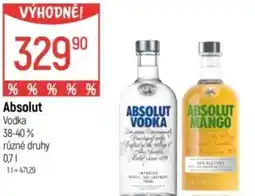 Globus Absolut Vodka 38-40% nabídka