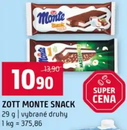 Terno Zott monte snack nabídka