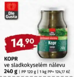 Terno Kopr ve sladkokyselém nálevu nabídka