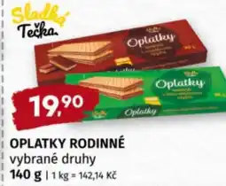 Terno Oplatky rodinné nabídka