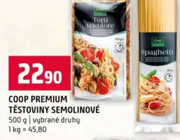 Terno Coop premium těstoviny semolinové nabídka