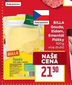 Billa BILLA Gouda, Eidam, Ementál Plátky nabídka