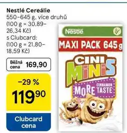 Tesco Nestlé Cereálie, 550-645 g, více druhů nabídka