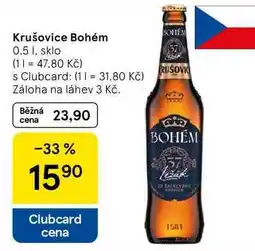 Tesco Krušovice Bohém, 0.5 l, sklo nabídka