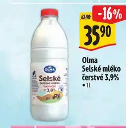 Albert Olma Selské mléko čerstvé 3,9% nabídka