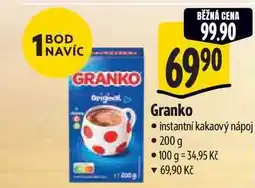 Albert Granko instantní kakaový nápoj nabídka