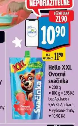 Albert Hello XXL Ovocná svačinka nabídka