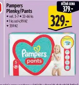 Albert Pampers Plenky/Pants vel. 3-7, 32-66 ks nabídka