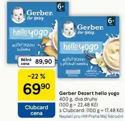 Tesco Gerber Dezert hello yogo, 400 g, dva druhy nabídka