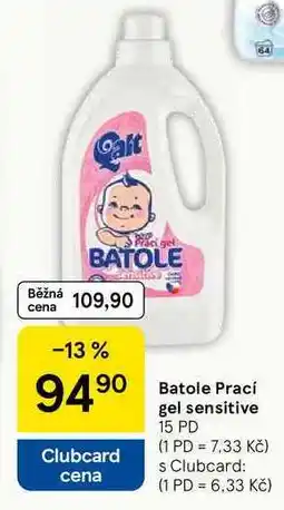 Tesco Batole Prací gel sensitive, 15 PD nabídka