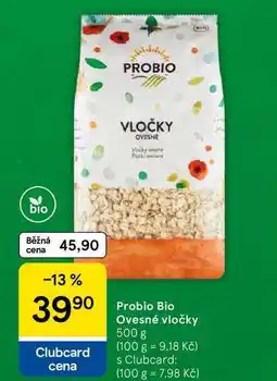 Tesco Probio Bio Ovesné vločky nabídka