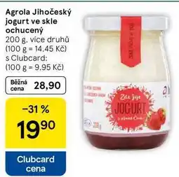 Tesco Agrola Jihočeský jogurt ve skle ochucený nabídka