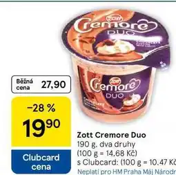 Tesco Zott Cremore Duo nabídka